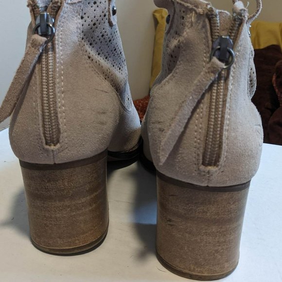 Suede open toes booties size 10 - Picture 2 of 2
